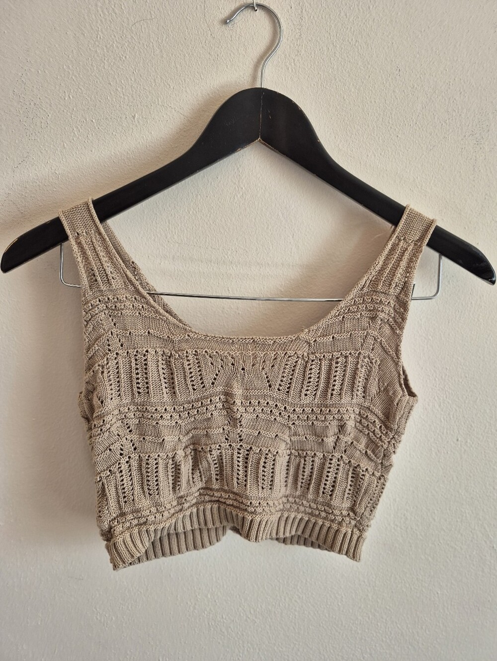 Knit Button Front Crop Top - Picture 2 of 3